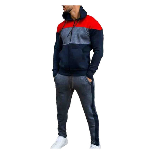 Stylish Three Color Tracksuit With Denim Blue Decent Contrast